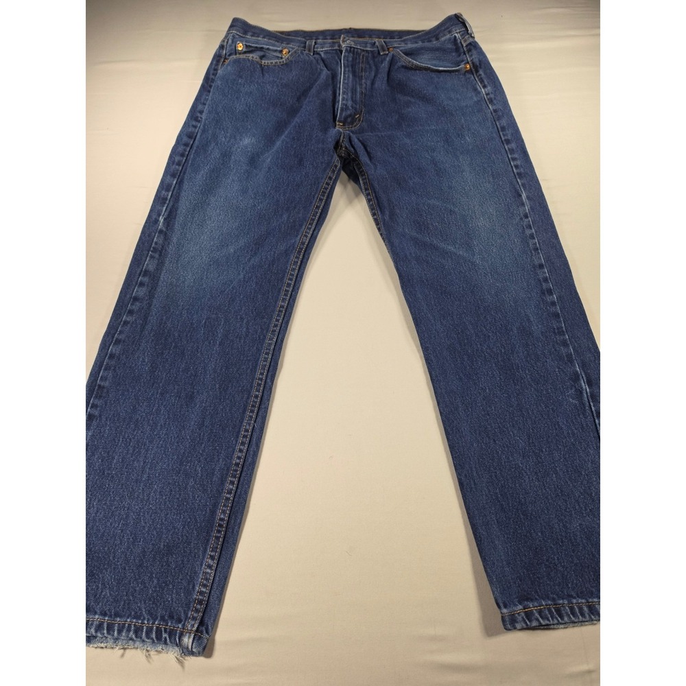 Levis 505 Regular Fit Jeans Mens 36x29 Blue Denim Straight Leg Pants 1586
